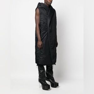 RICK OWENS MEN RR02C7921 BR HOODED LINER COAT BLACK NWT